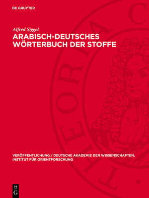 cover image of Arabisch-deutsches Wörterbuch der Stoffe